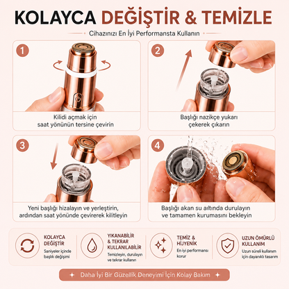 2'si 1 arada kaş ve yüz tüy alma cihazı